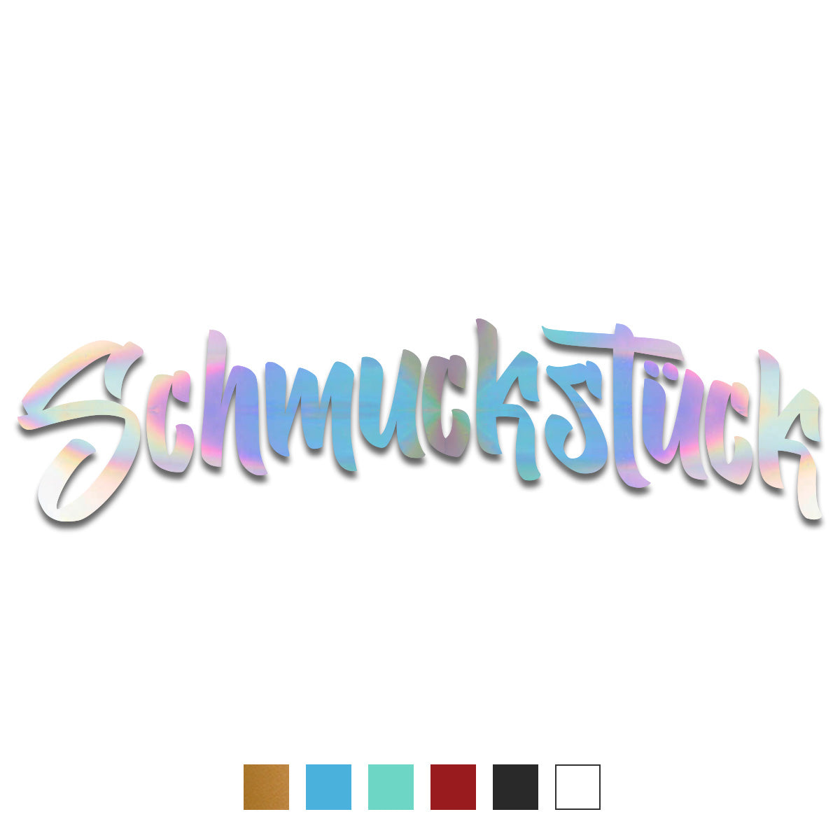 Bunter Schmuckstück Plott Sticker in geschwungener Schrift, ideal für kreative Dekorationen und DIY-Projekte.